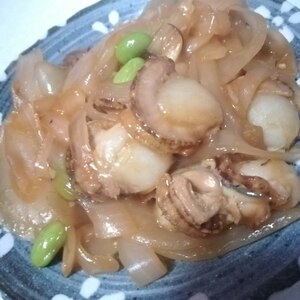 帆立のケチャップチリソース玉葱炒め(*´ω｀)